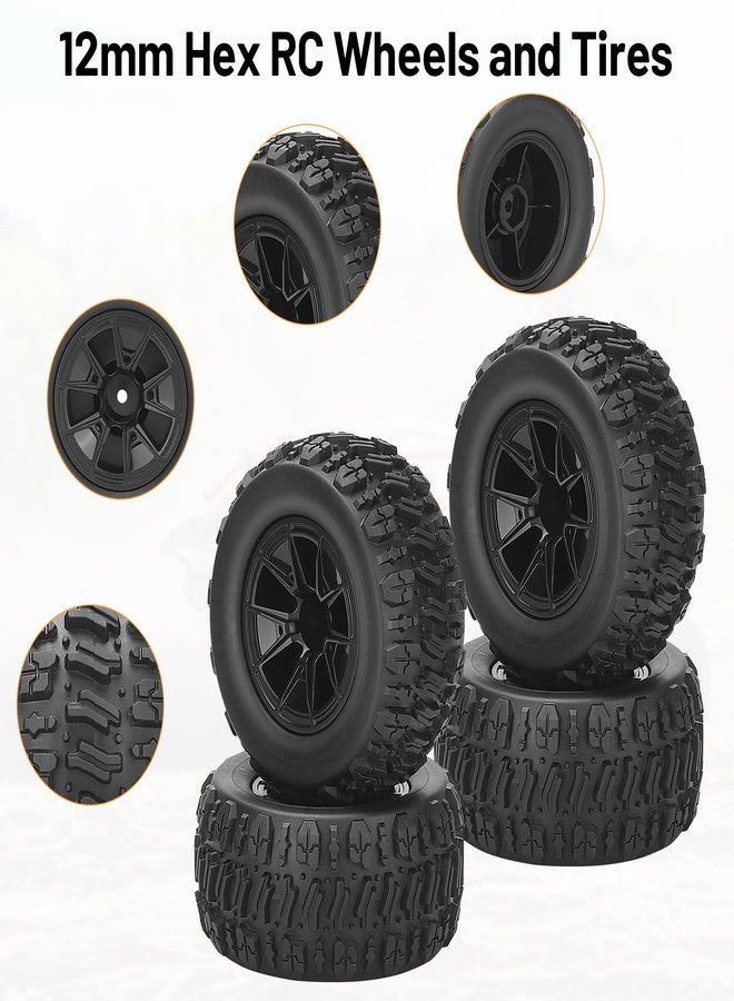 daitoku 12mm Hex Hub RC Wheels and Tires, daitoku 1/14 Off-Road RC Tires RC Car Accessories Wheels for MJX H14BM and 14210 - Image 4